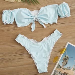 NEVER WORN! Blue and white SHEIN bikini